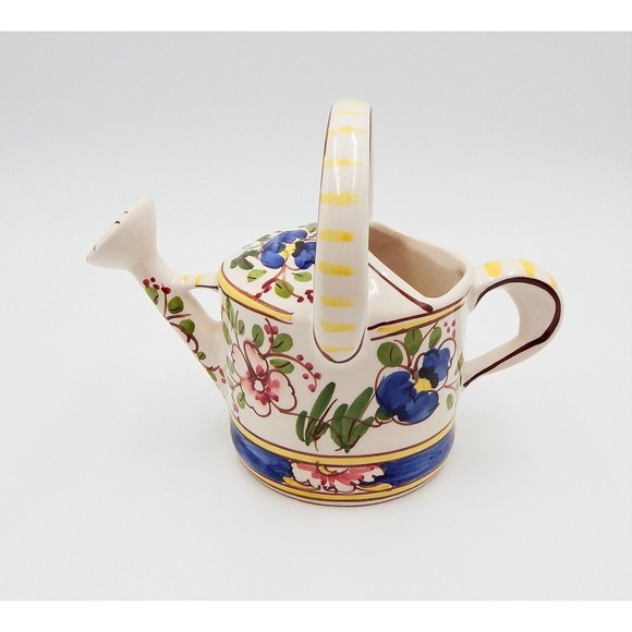 Andrea By Sadek Jay Willfred Porcelain Watering Can Hand Painted Portugal - Picture 4 of 11